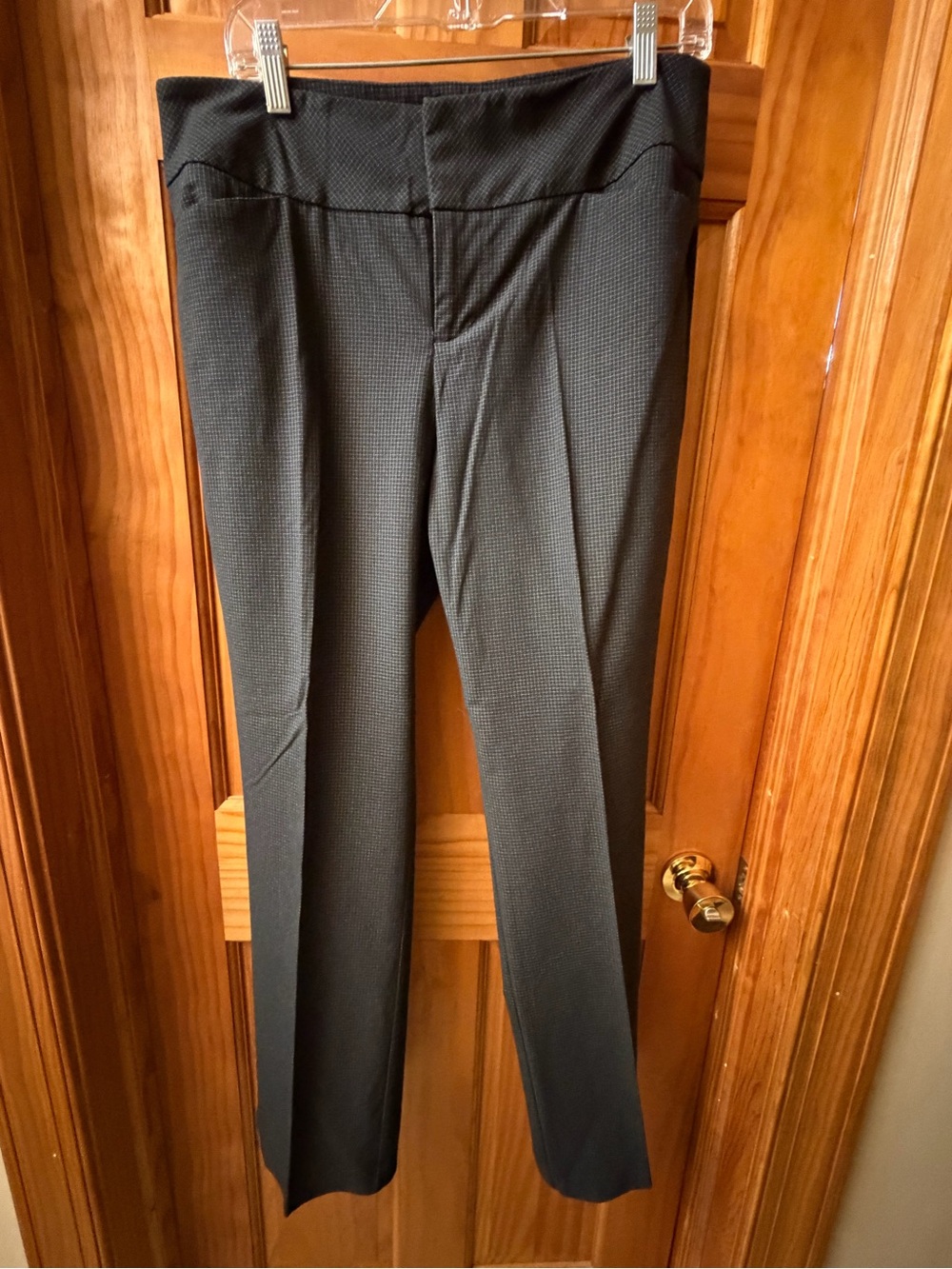 ELLE Navy Windowpane Dress Pants Size 10 Slim Work